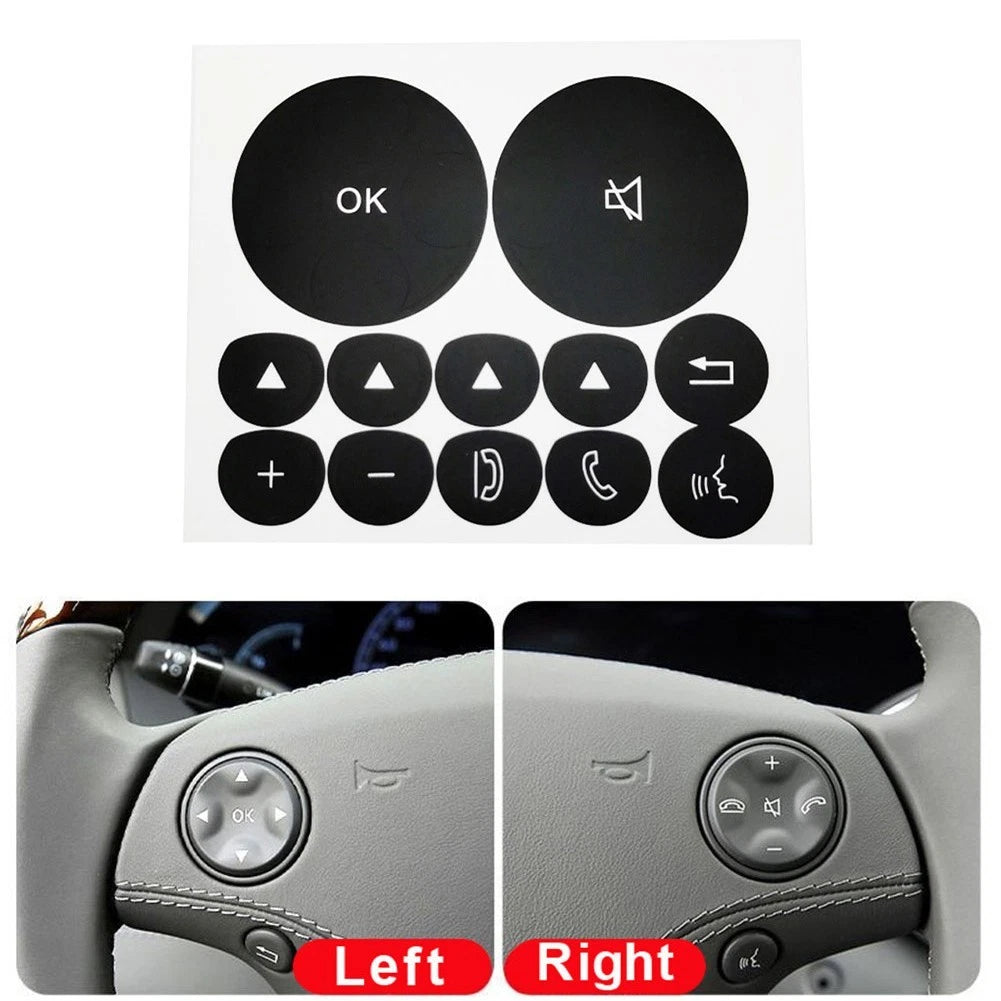 Button Repair Decal Interior Car Decoration Black Overlay With