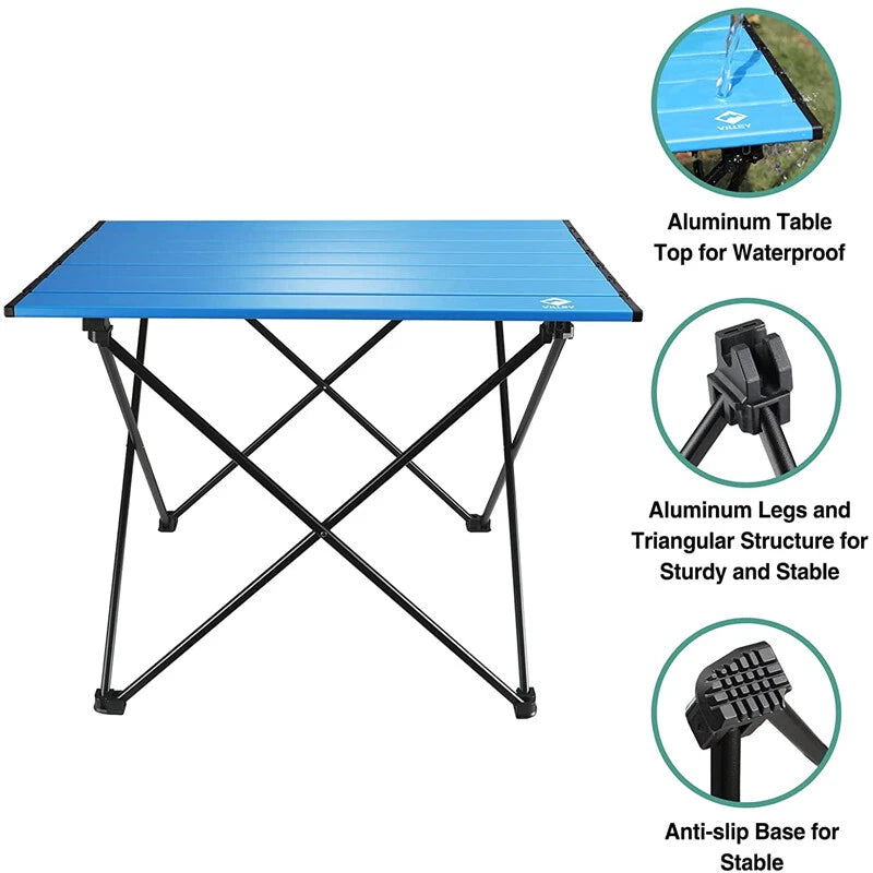 Villey Portable Camping Side Table Aluminum Folding | Built Supply Co