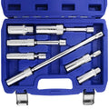 WORKPRO 7PCS 3/8" Magnetic Spark Plug Socket Sets Thin Wall 360° Swivel 6PT 12PT
