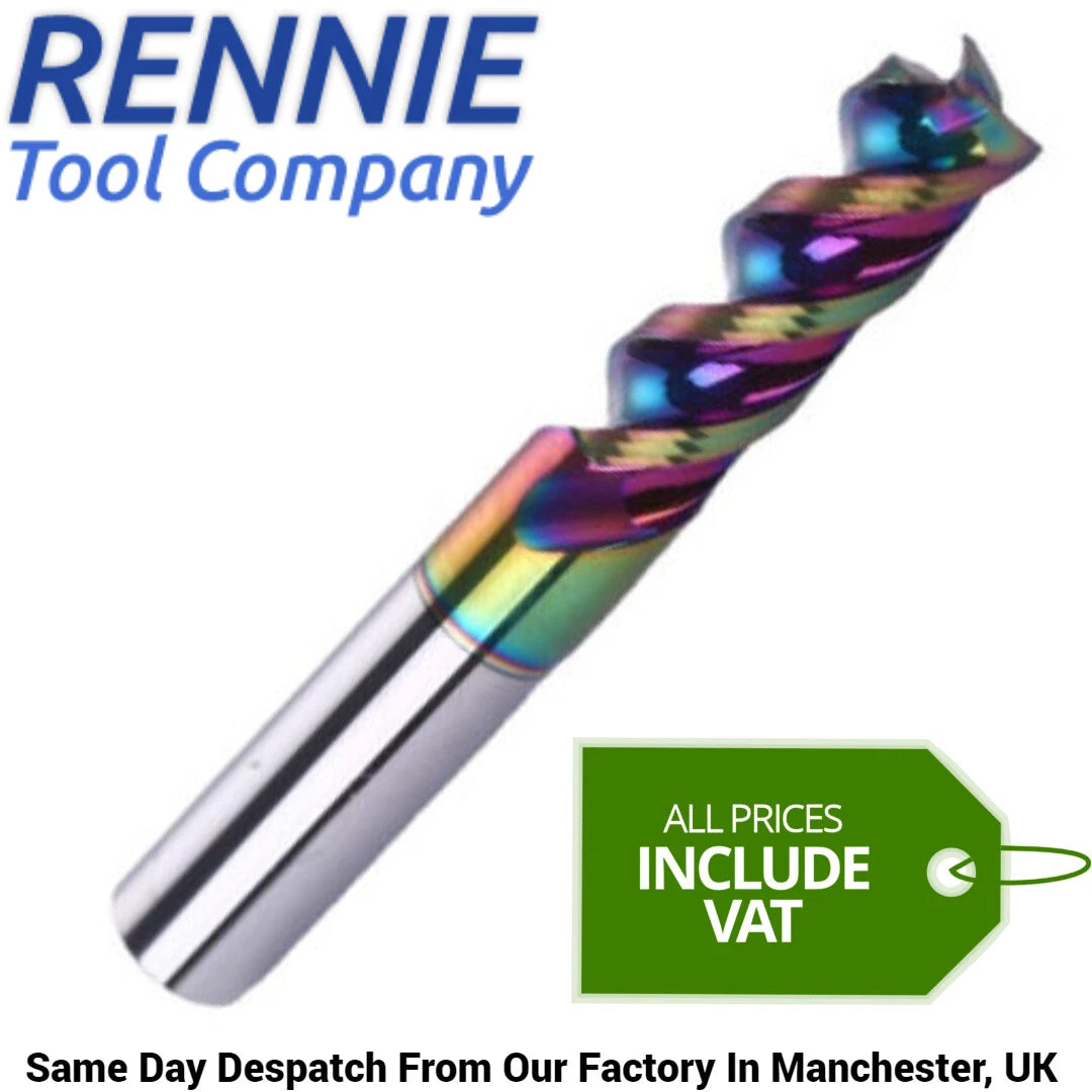 Solid Carbide Dlc Coated 3 Flute Variable Helix End Mill For