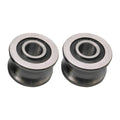 U22 Shaped Groove Track Pulley Bearing 2PCS Sliding Rollers for Reliable UseOpen