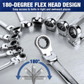 22-pieces Ratcheting Combination Wrench Set Flex-head Metric