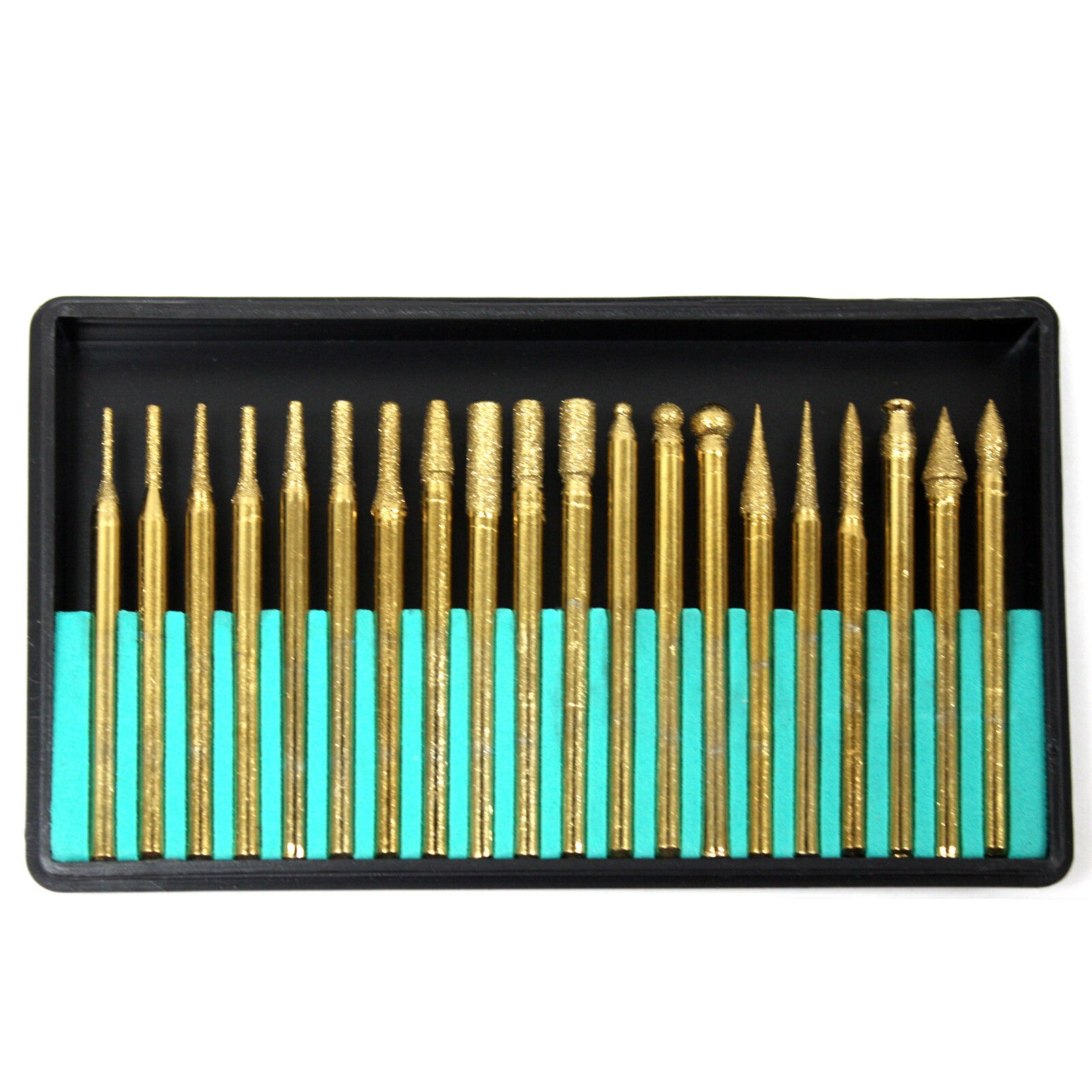 20pc Titanium Coated Diamond Burr Set Drill Bits by Unbranded