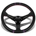 Black Spoke Pvc Leather 6-bolt Aluminum Deep Dish Steering Wheel