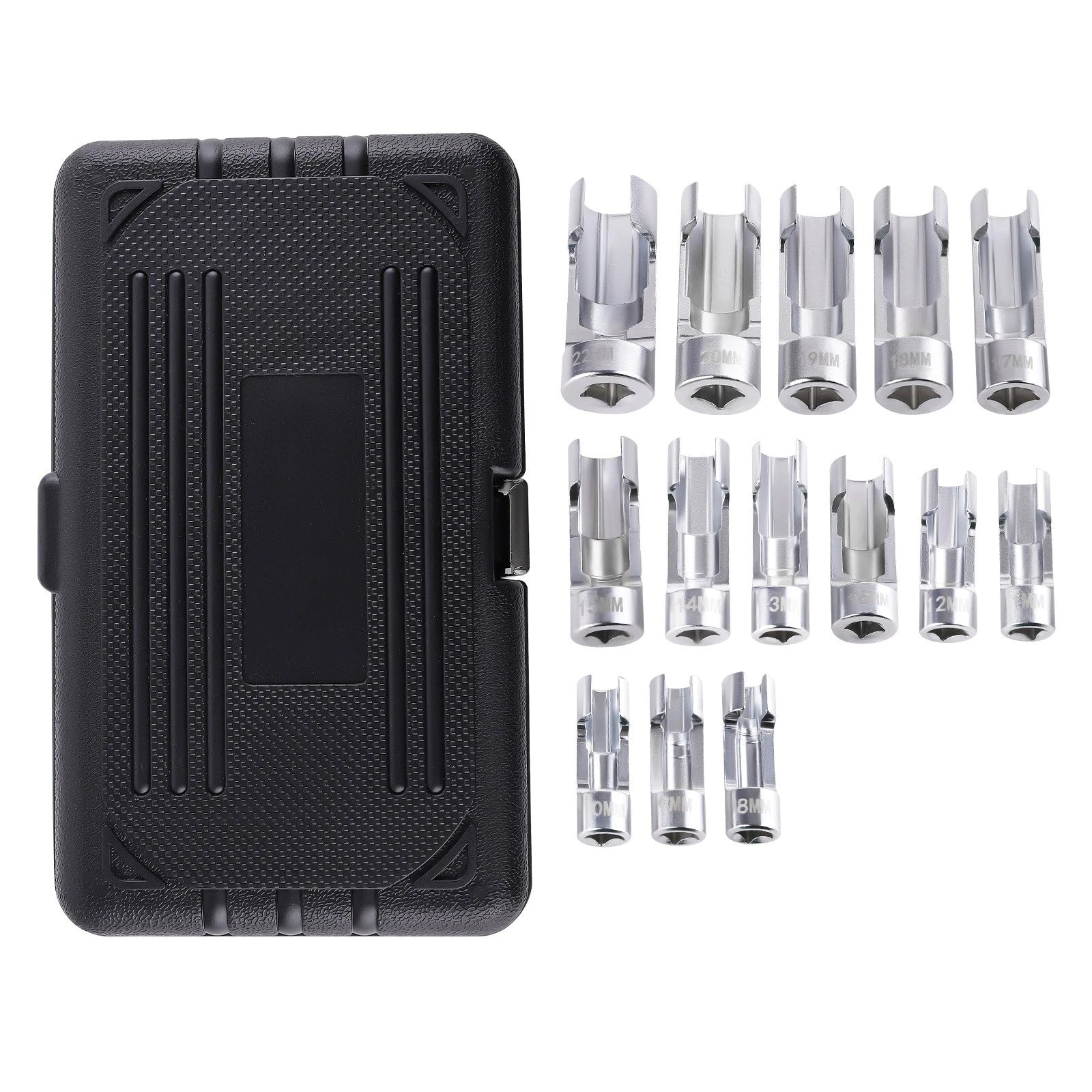 3/8 In 1/2 In Drive Diesel Injector Fuel Line Socket Wrench Set Flare Nut
