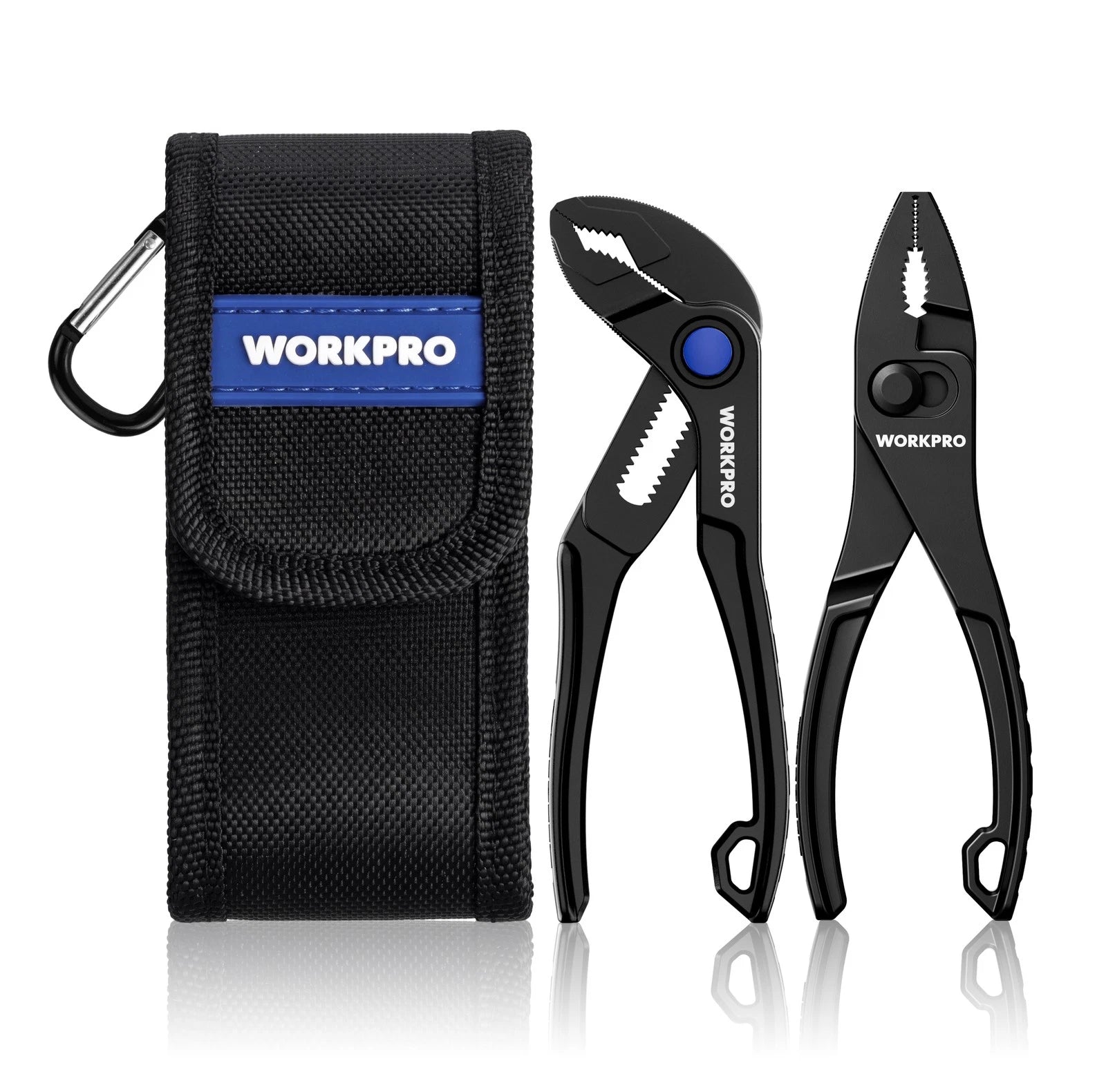 Workpro Mini Pliers Set With Pouch 4'' Slip Joint Plier & Water Pump