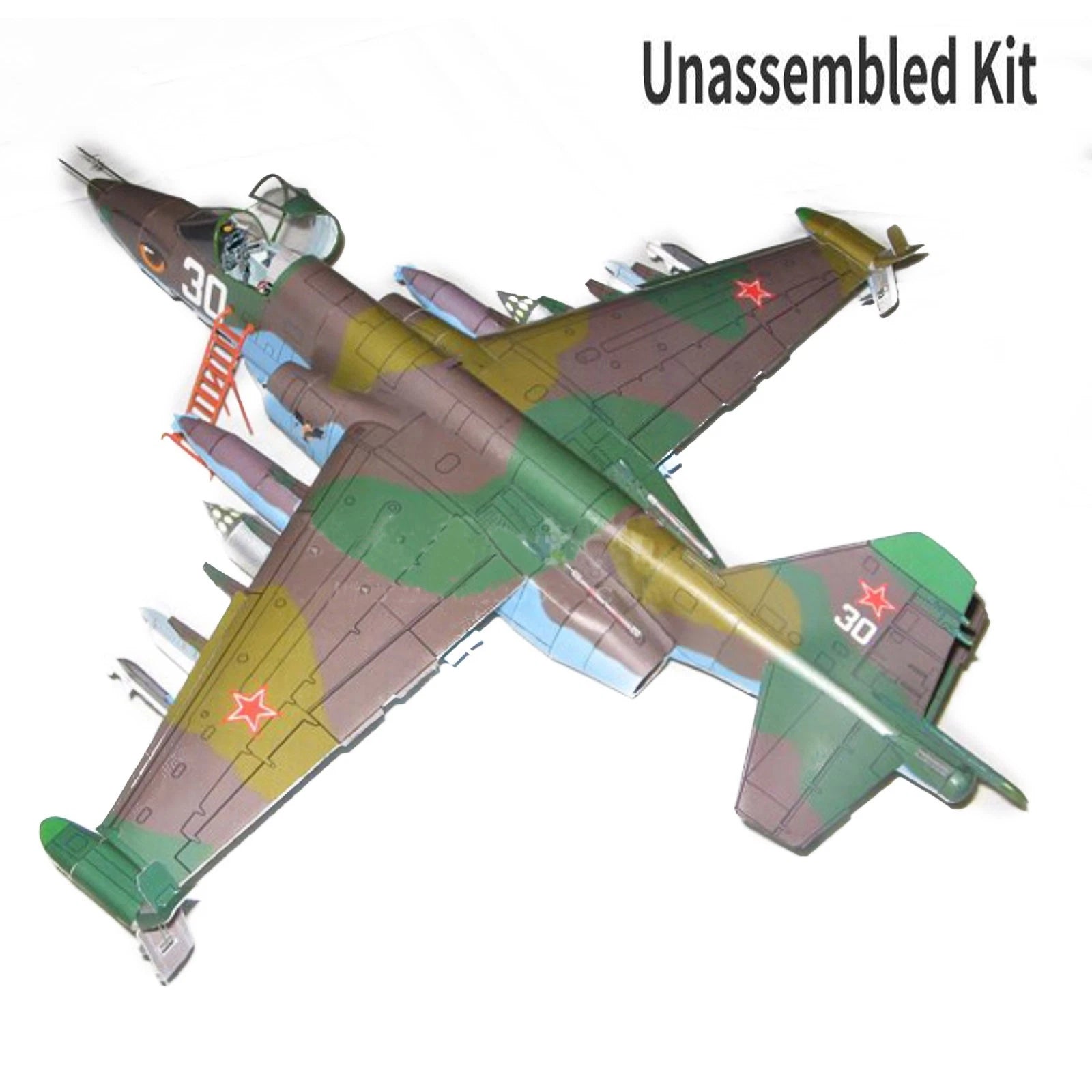 Diy 1:33 Paper Model Su-25 Attack Aircraft Model Fighter Handmade