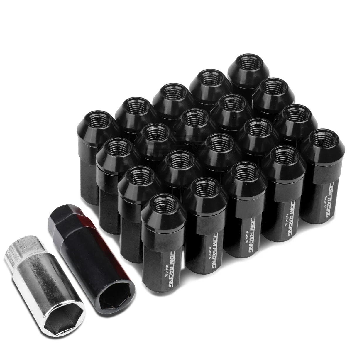 M12x1.5 53mm Tall 23mm Od Black Aluminum Jdm Lug | Built Supply Co