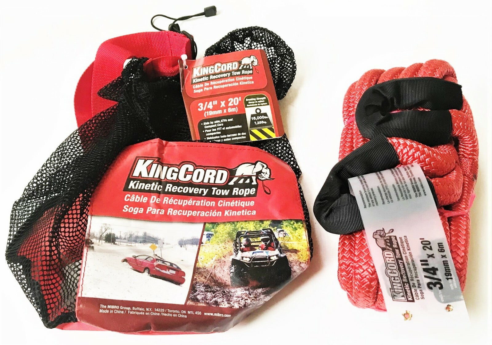 Kingcord 3/4 X 20' Kinetic Energy Tow Rope