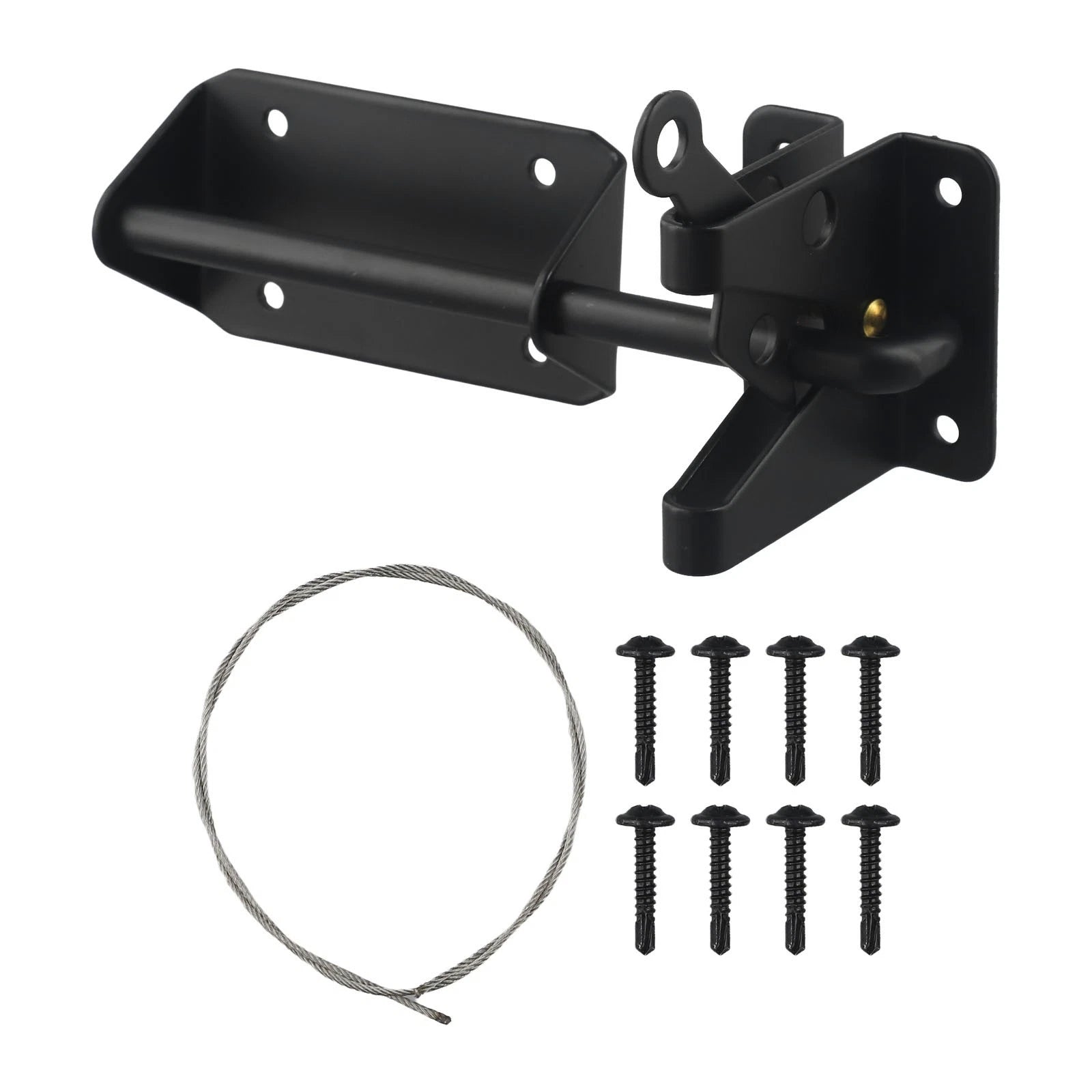 Automatic Gate Latch Black Finish Carbon Steel Reliable Performance