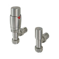 Eastbrook 15mm Angled TRV & Lockshield Valve - Brushed Nickel