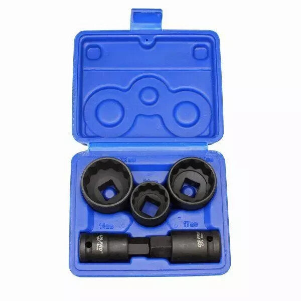 US PRO 5 Pc 1/2" Dr 12 Point Hub Impact Socket Set