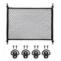 Car Boot Mesh Organizer Net With Mounting Hooks Drings 80x60cm For Suv