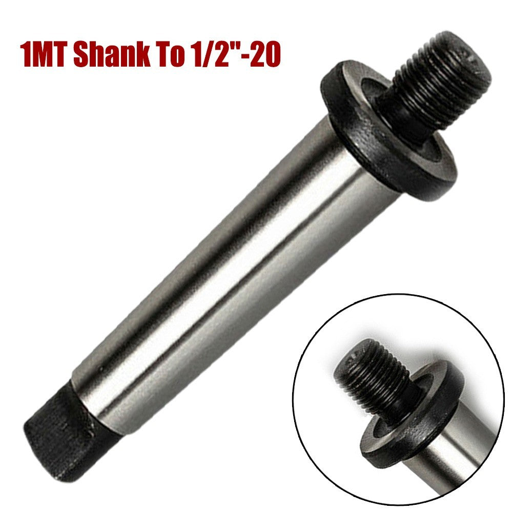 High Grade Tool Steel MT1 Adapter for 1/2-20 Threaded Drill Chuck Arbor