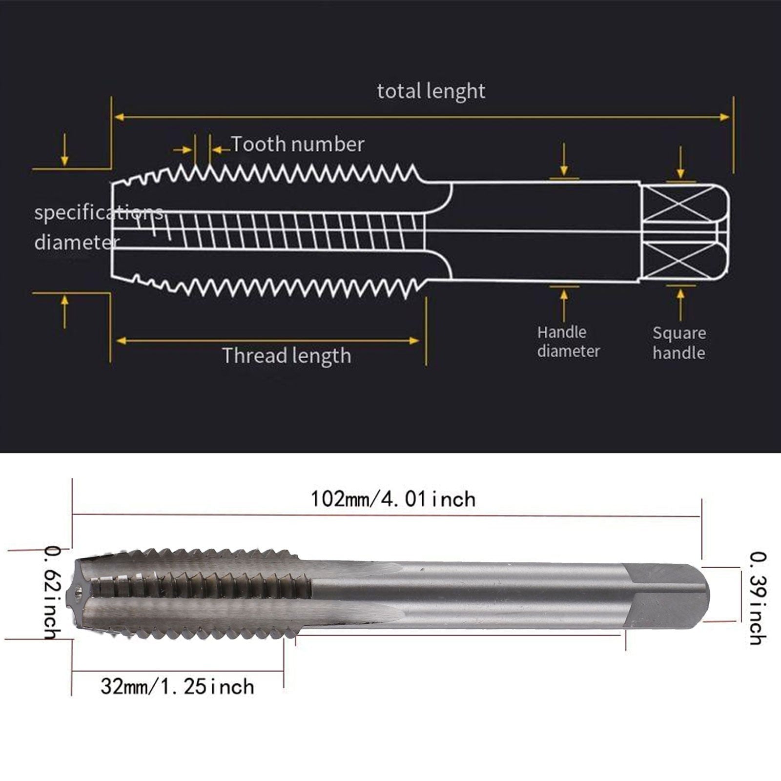 5/8inch UNC Tap & UNC Die Right Hand SetMachine Brand New High QualityOpens in a