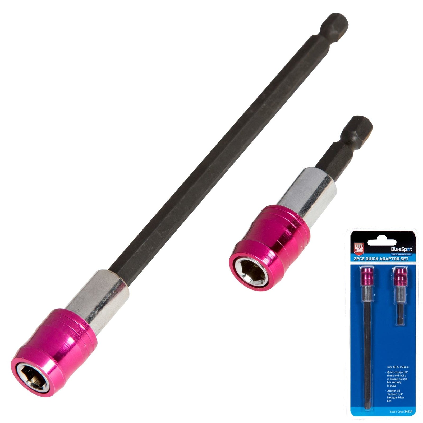 BlueSpot Magnetic Quick Release Extension Drill Bit Holder 60 & 150mm 1/4" Drive by BlueSpot