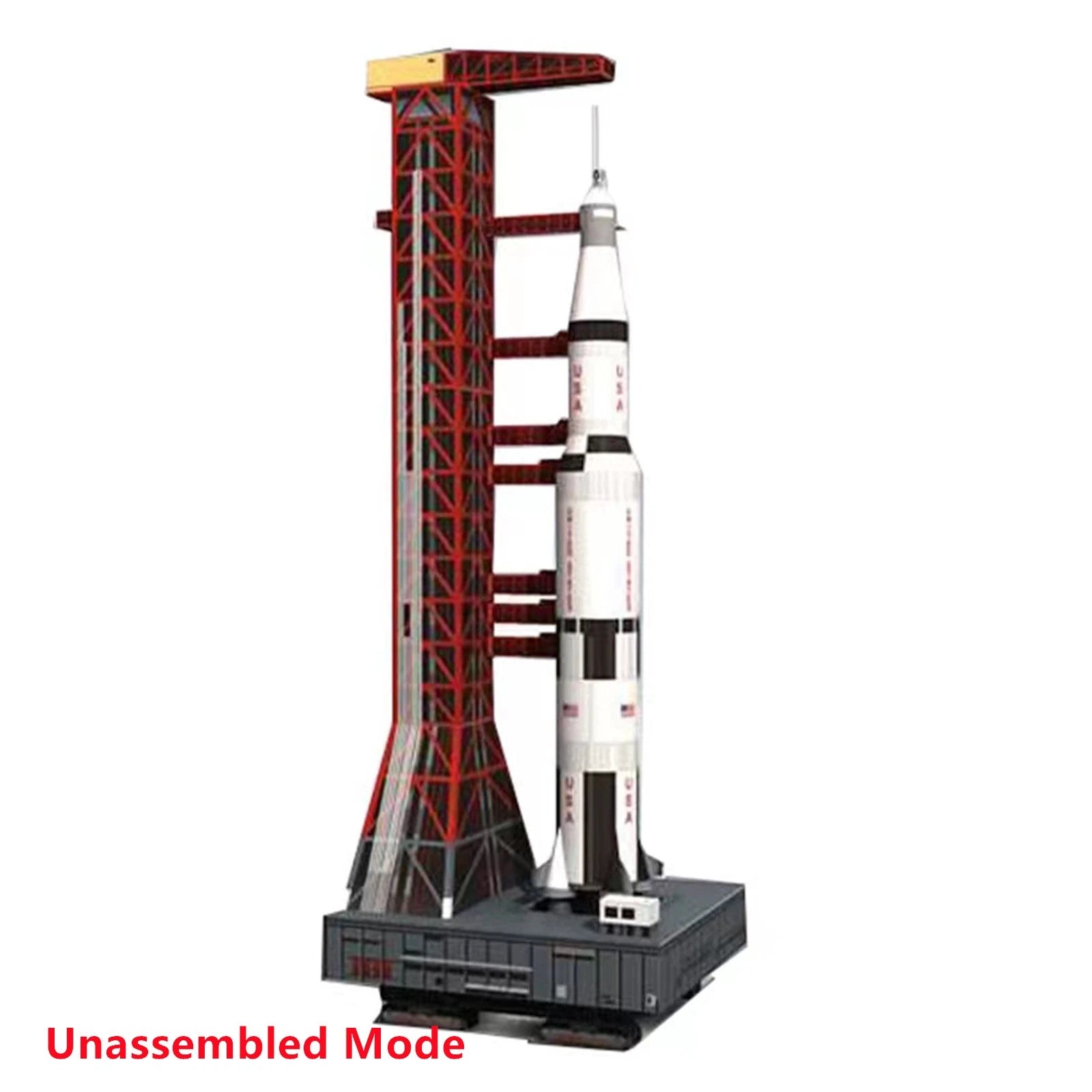 1:300 Uss Saturn V Rocket&launch Pad Unassembled Paper Model Handmade