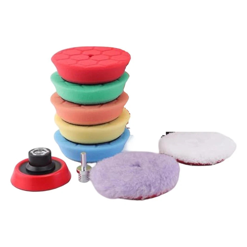 Car Detailing Polishing Sponge Set 80mm Reusable Foam Wool Pads