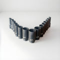 15pcs 1/2” Dr. 12 Point Spindle Axle Deep Impact Socket Set Metric 10-32mm CRMO