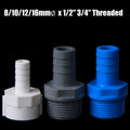 PVC Pipe Barb Connector Fittings 1/2" to 3/4"