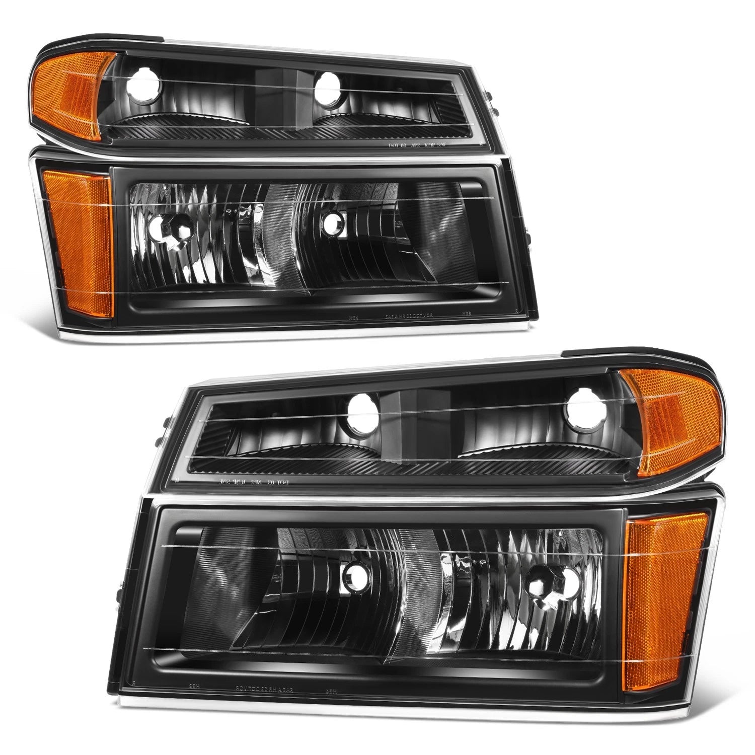 Fit 04-12 Canyon Chevy Colorado Black Housing Amber | Built Supply Co