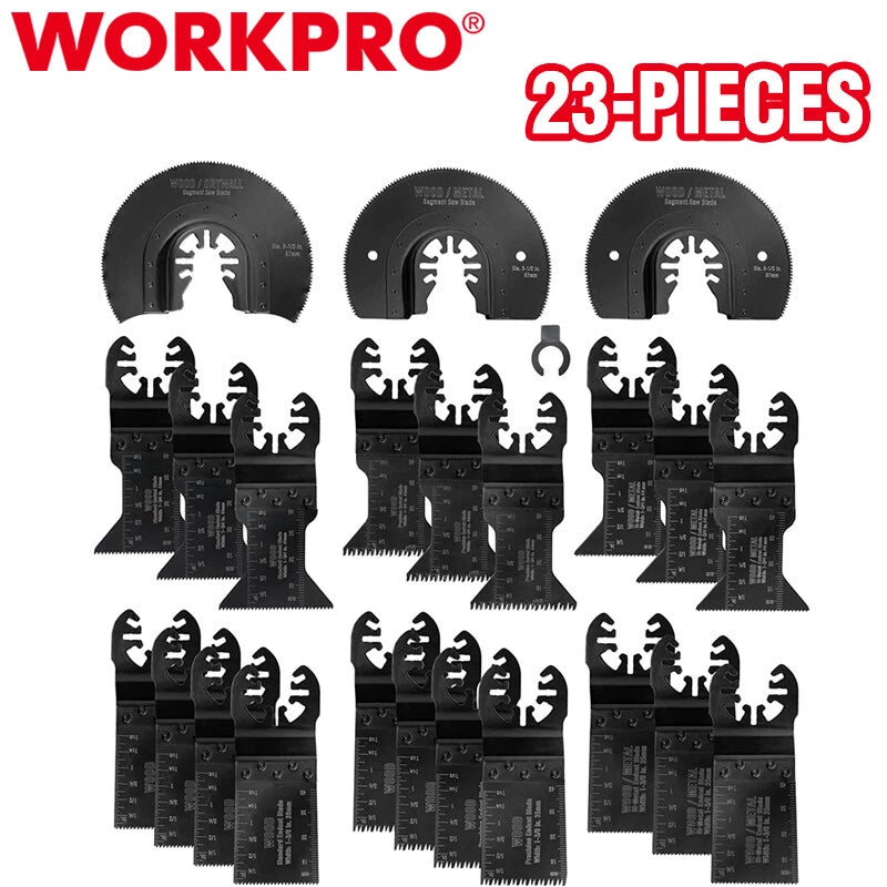 Workpro 23-pieces Quick Release Metal Wood Oscillating Saw Blades Set