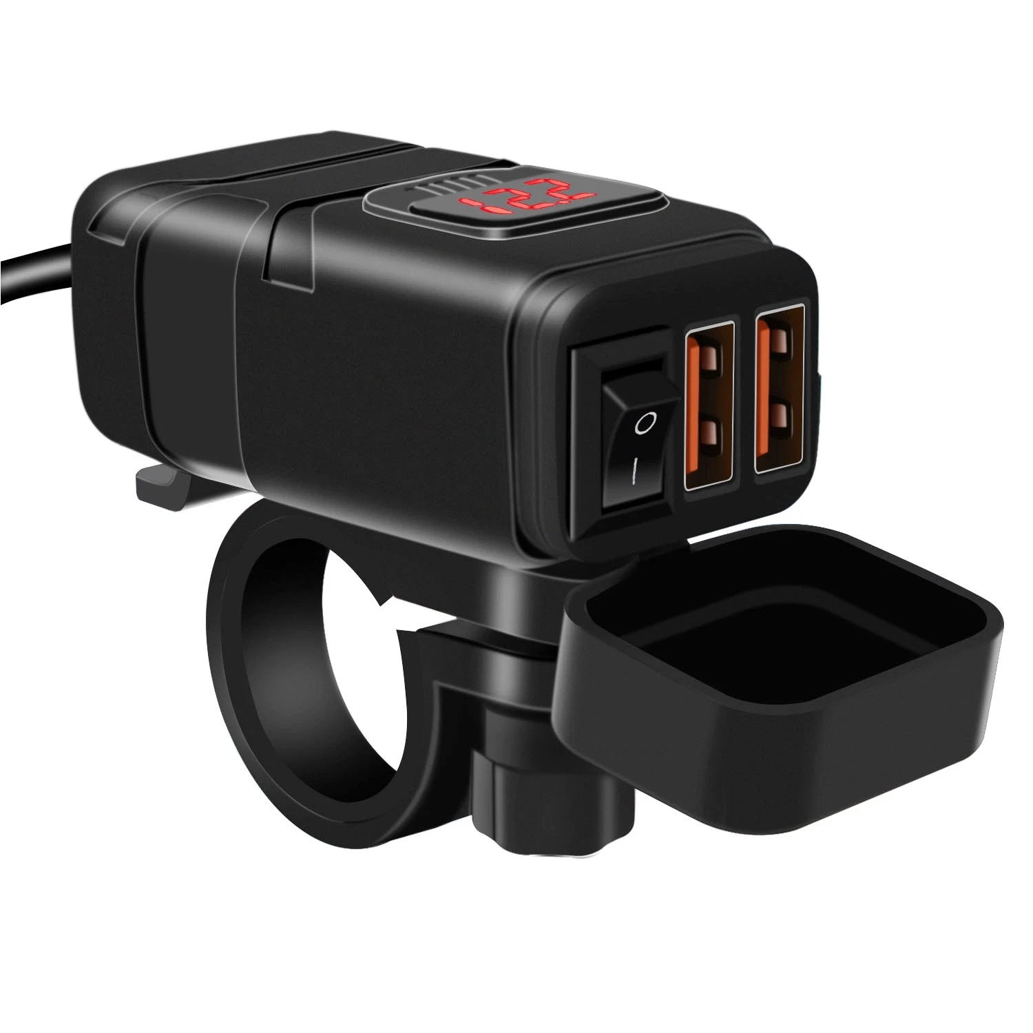 Dc 12V Waterproof Motorcycle Dual Usb Phone Gps Led Display Fast