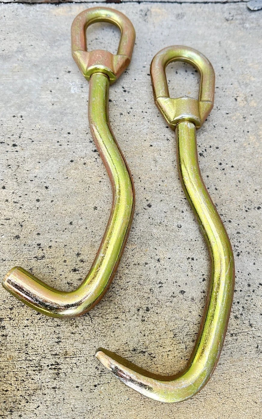 Set Of 2 J-style Round & Flat Nose Sheet Metal J Hook Auto Repair