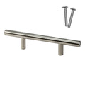 5 Rok 3" Brushed Nickel Kitchen Cabinet Drawer T Bar Pull Handle Pull
