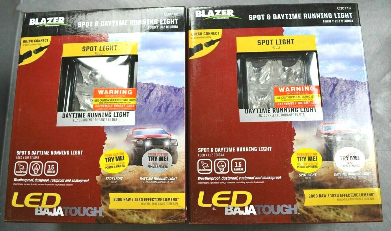 2 BLAZER BAJA TOUGH 4-LED SPOT & DAYTIME RUNNING LIGHTS FOG 2000 LUMENS C3071KOp