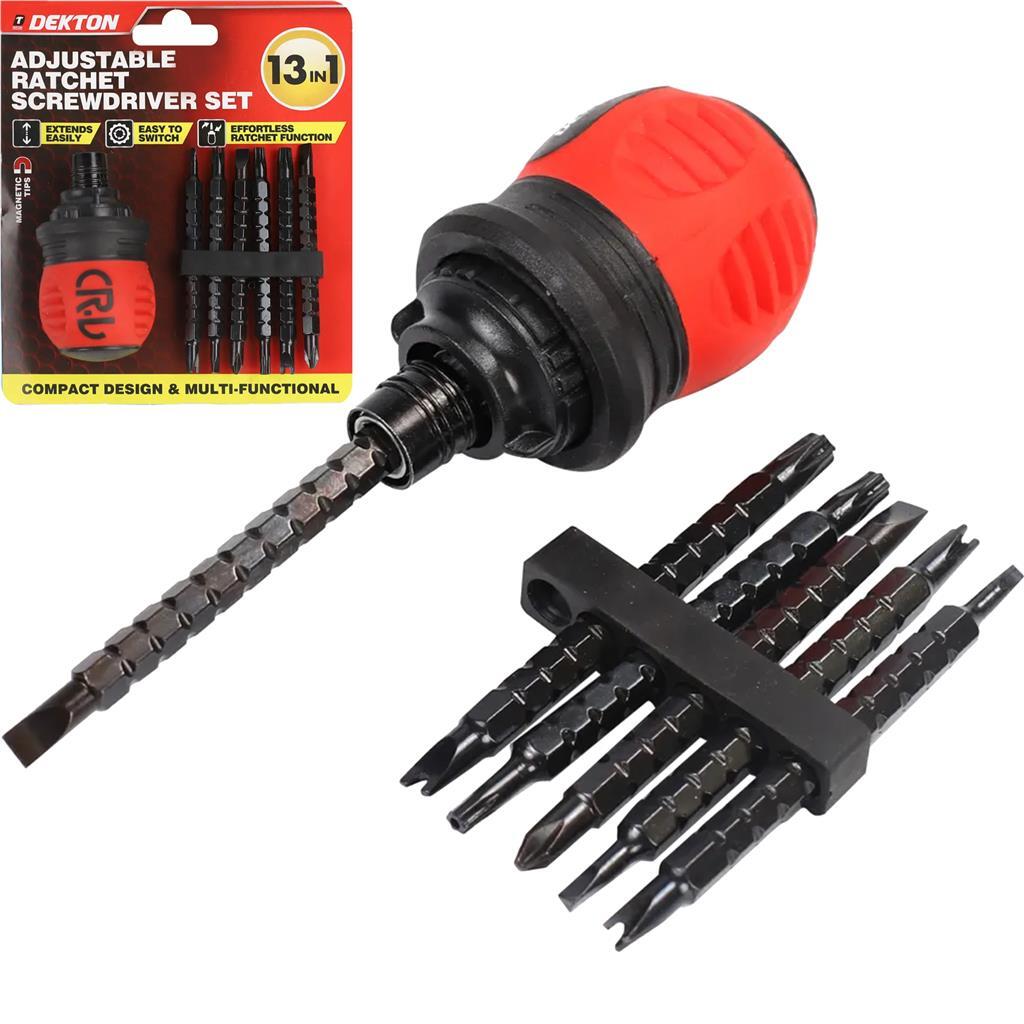 Dekton 37pc Compact Adjustable Stubby Ratchet Screwdriver Set by Dekton