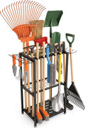 Garden Tool Organizer, 3-Tier Metal Yard Tool Rack with 14 Hooks & 5