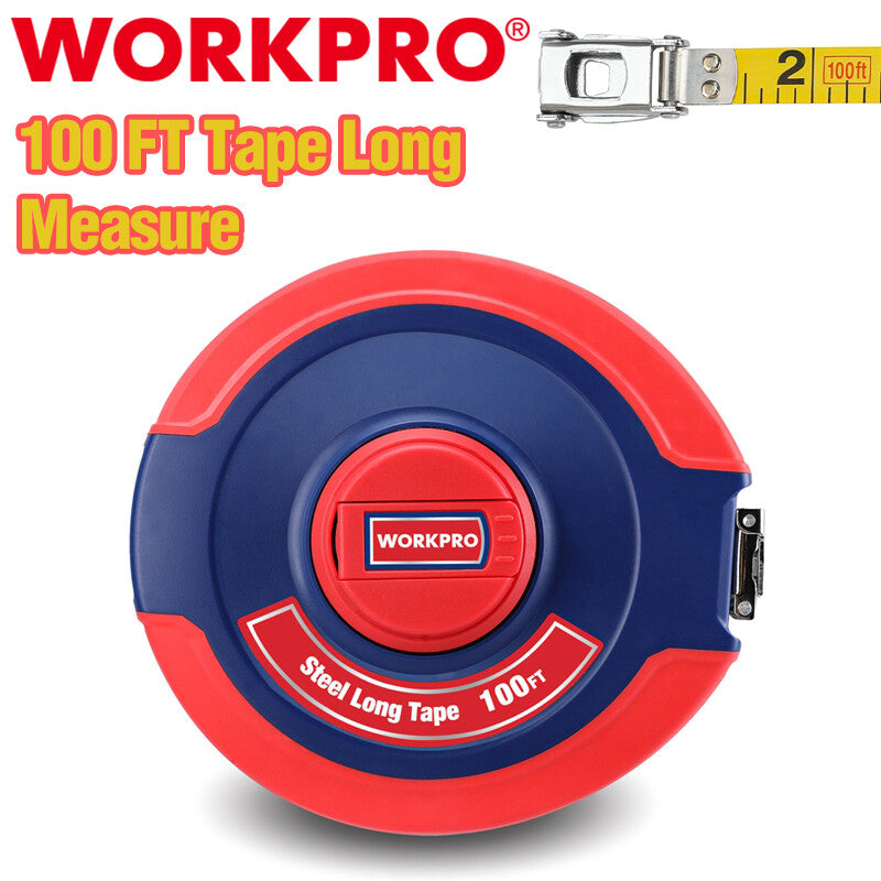 WORKPRO Tape Measure 100FT Closed Reel Steel Long Tape