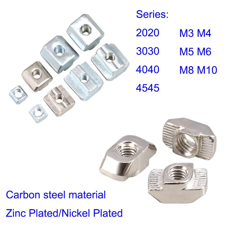T-Nuts for T-Slot M3/M4/M5 to M10