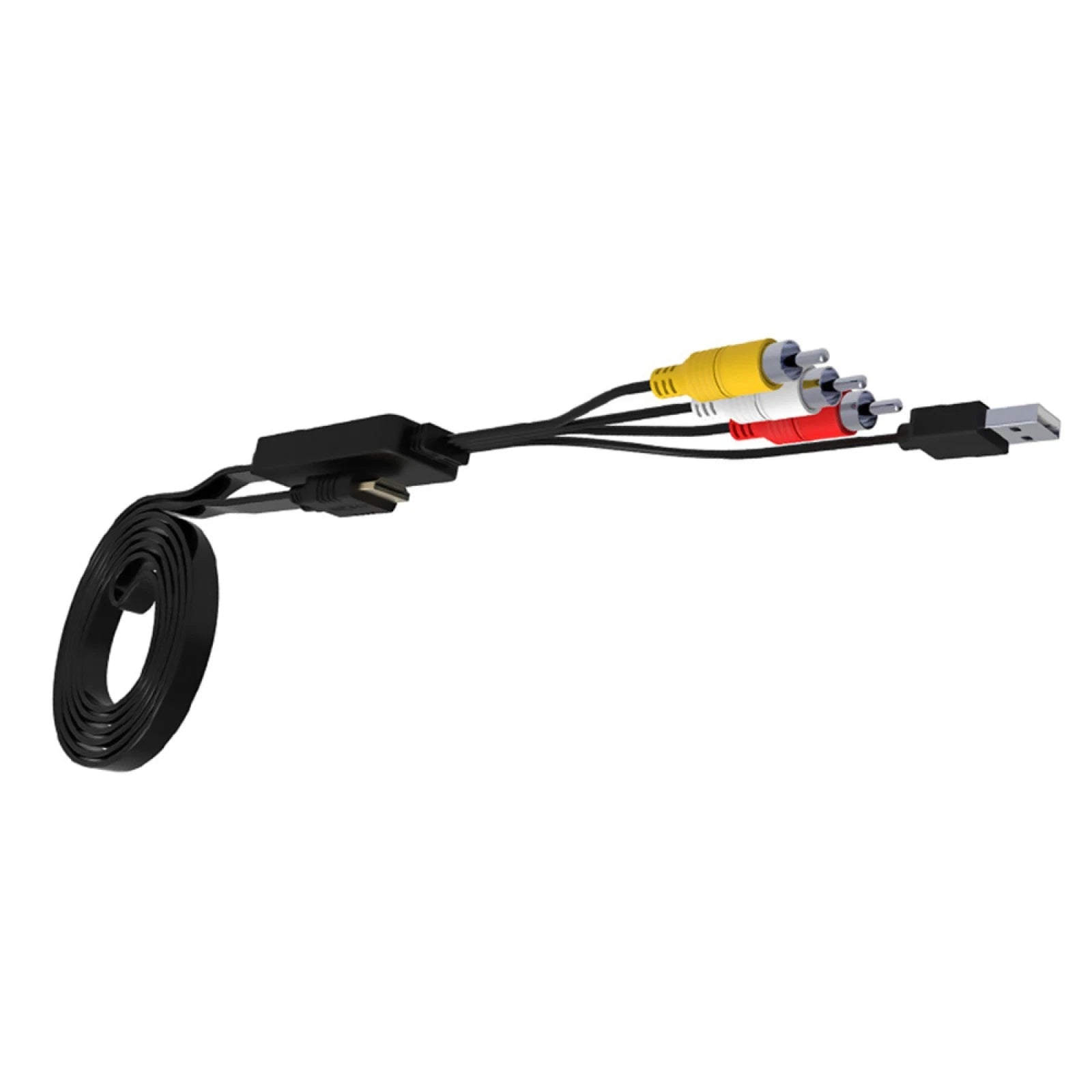 Hdmi To 3rca Av Converter Adapter Cable Lead Usb Power Supply For