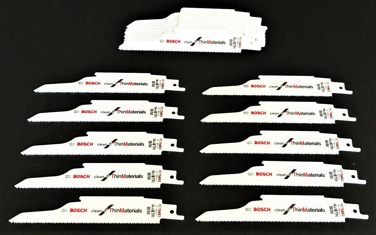 20 BOSCH 6" RECIPROCATING SAW SAWSALL BLADES 14TPI+18TPI BI-METAL METAL RCTM6X2O