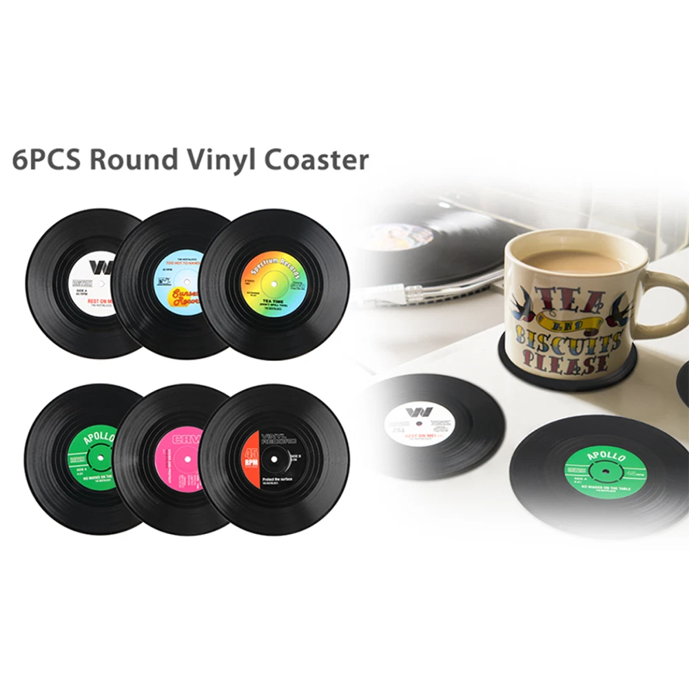 Novelty Retro Vinyl Record Drinks Coasters Drinks Coffee Mats Ideal