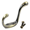 Rok Heavy Duty Antique Brass Home Wall Closet Towel Coat Double Hook