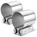 2 X 2.75" Od Butt Joint Band Exhaust Clamp Muffler Pipe Sleeve Coupler
