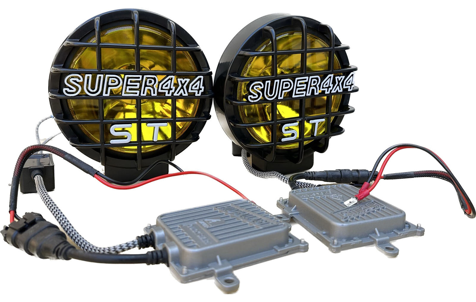 Pair Quick Start 4x4 Offroad Amber 6" Fog Lights Lamps 12V 24V 55W W/HID Ballast