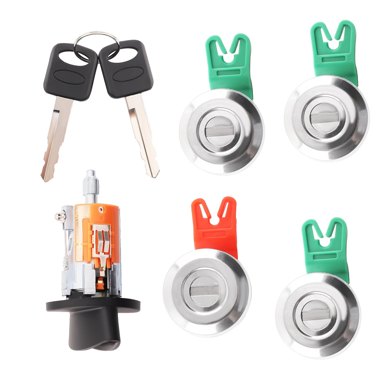 ListingIgnition Cylinder & 4 Door Lock Set 703369 For Ford