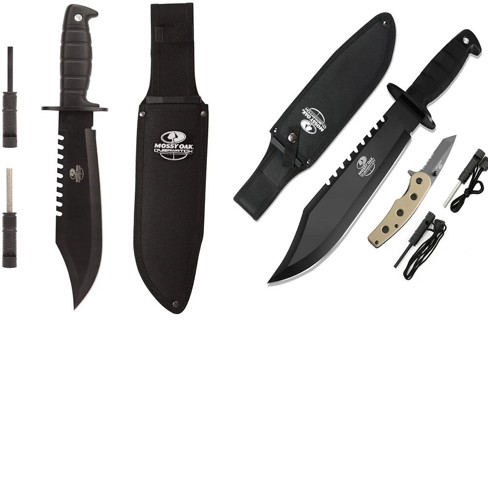 Mossy Oak 15" Fixed Blade Survival Bowie Knife | Built Supply Co
