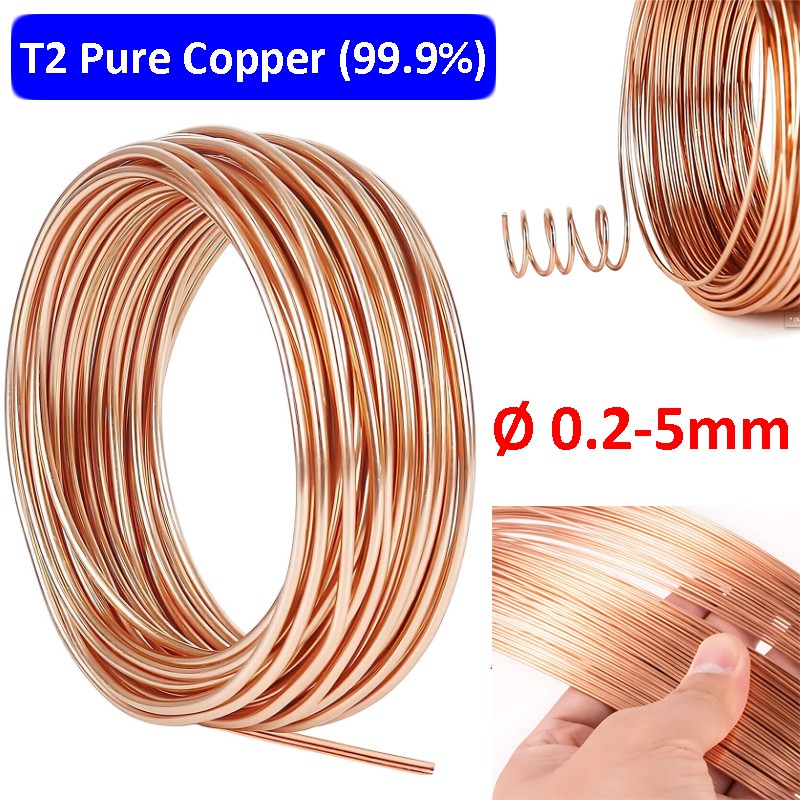 Bare Copper Wire Assorted Sizes Ø0.2mm-5mm