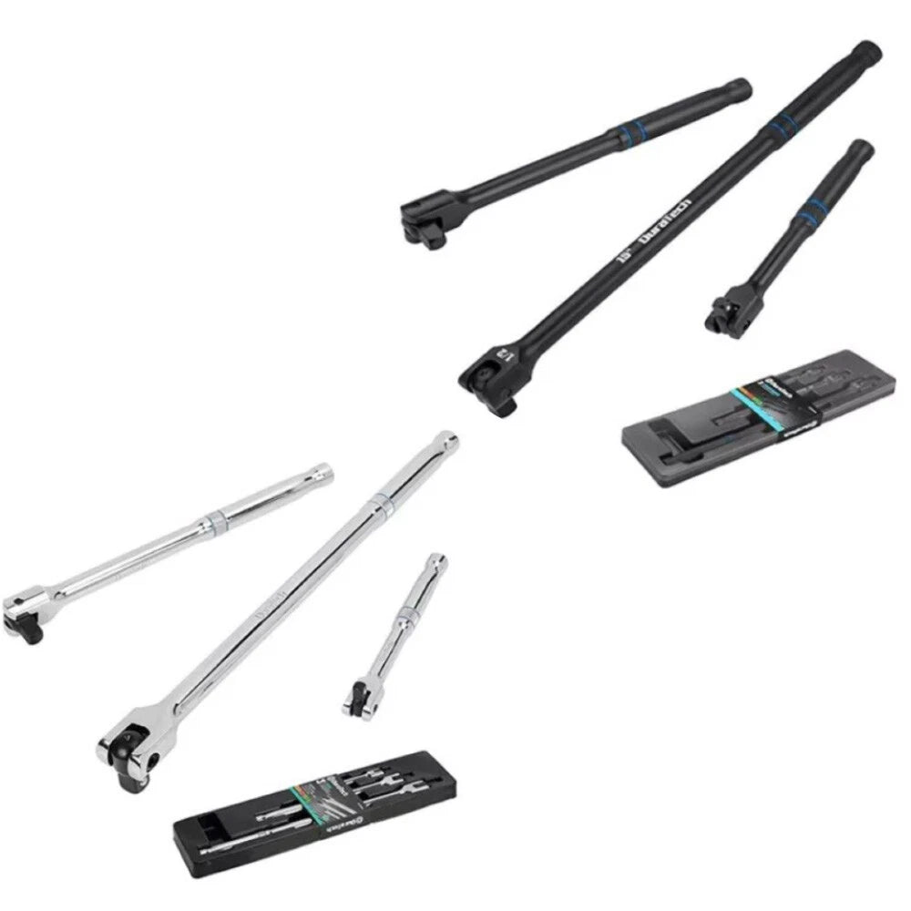 Chrome Alloy Black/silver 6"-15" Breaker Bar Set With 180° Rotatable