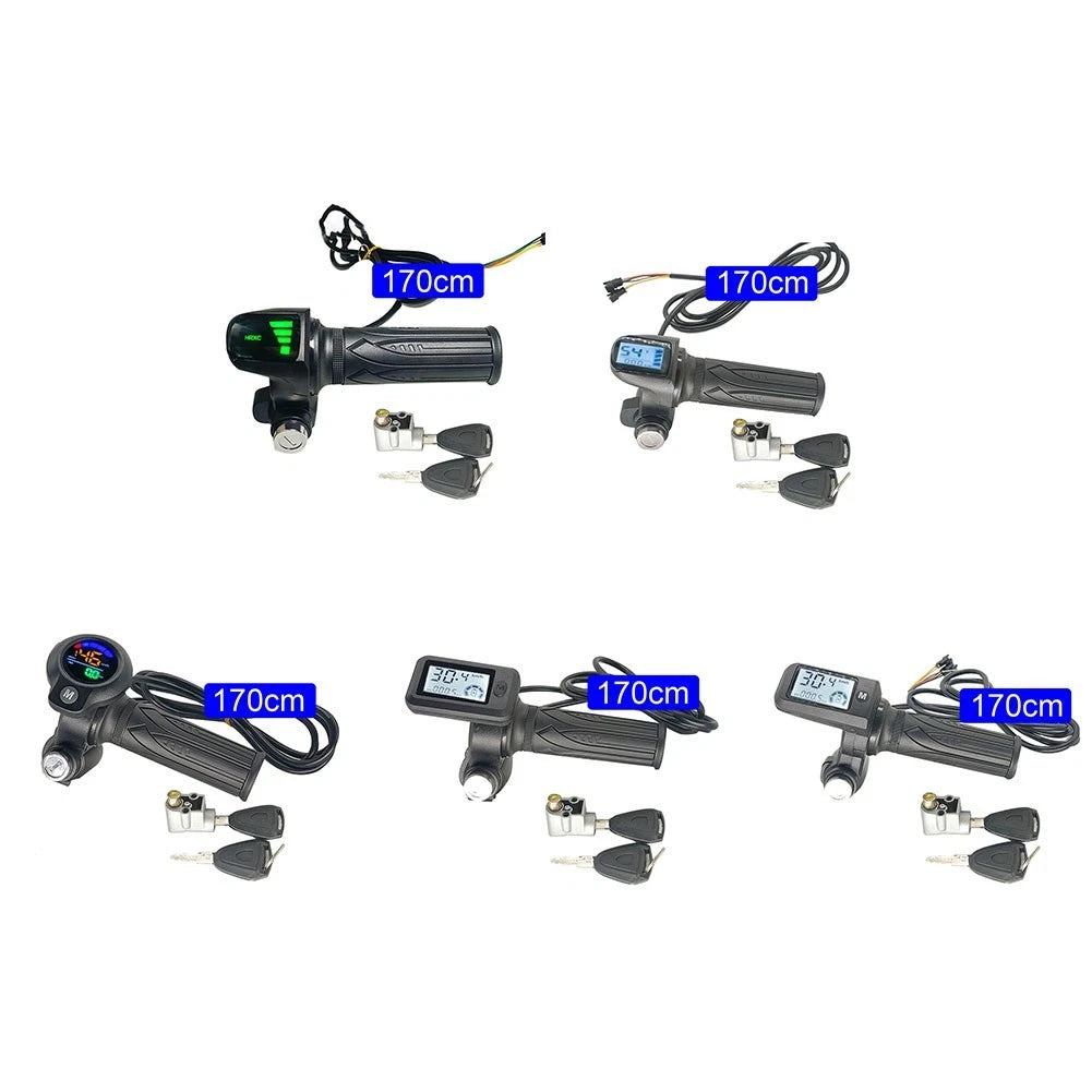Lcd Controlld Throttl Grip For 48V Bikes With Long Cable Accessory