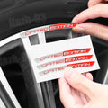 Red & White Limited Edition Decal Car Wheel Hub Stickers Emblem Badge