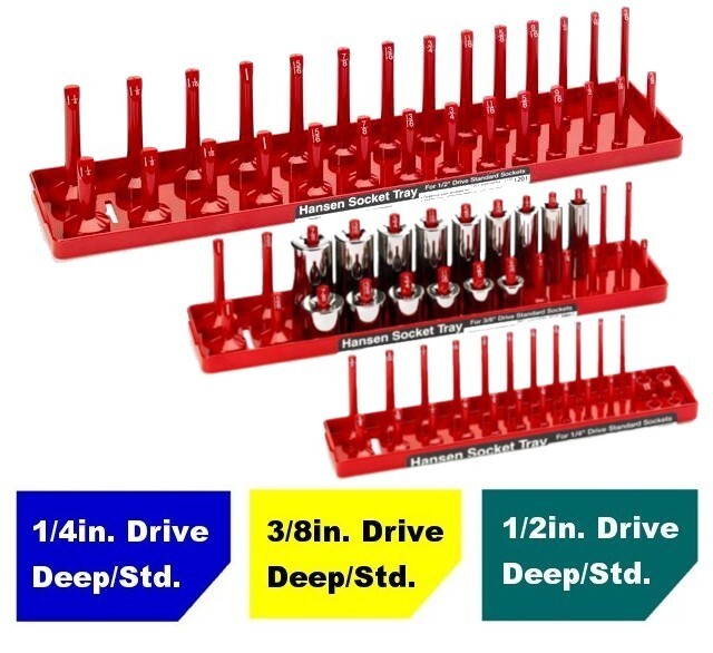 Hansen 3pc Socket Organizer Tray Rack Holder