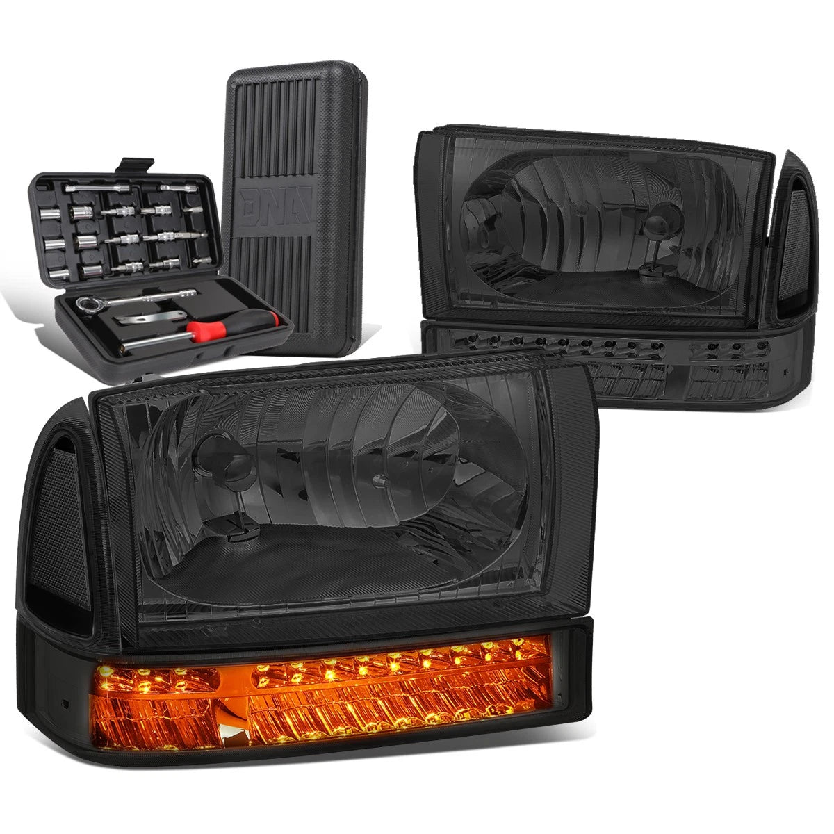 For 1999-2004 Ford Super Duty Pair Smoked/clear Led | Built Supply Co