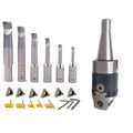 NEW NT30 50MM BORING HEAD SET WITH 6 INDEXABLE BORING BAR AND 6 CARBIDE INSERTS