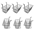 12inx6inx6in Black Metal Wire Slatwall Gridwall Pegboard Deep Basket